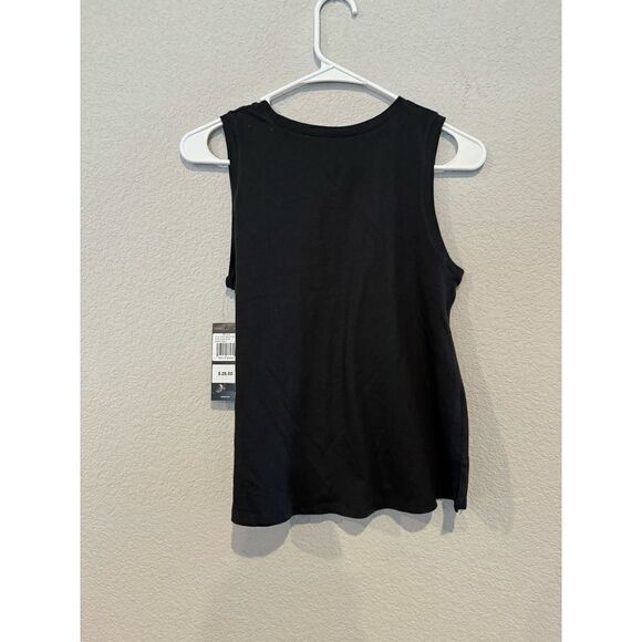 NWT Adidas Girls Size Large Athletic Floral Sleeveless Tank Top Crewneck Black - Picture 2 of 4